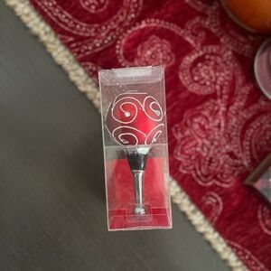 Christmas ornament Red and Silver Wine Stopper